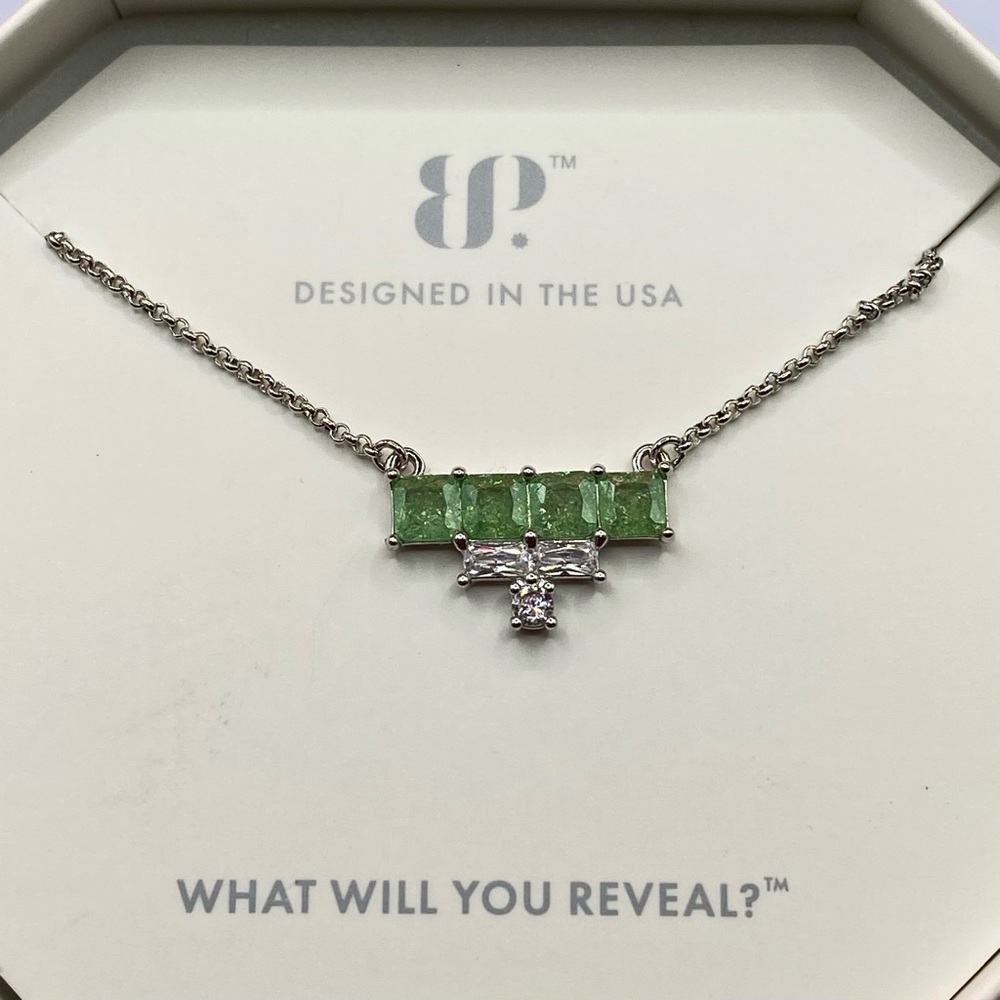 Bomb Party Necklace RBP5939 “Captured Elegance” LC Ice Crystal on Rhodium NWT
